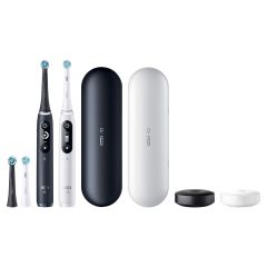 Oral-B iO7 Black Onyx & White Alabaster Electric Toothbrush Twinpack