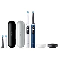 Oral-B iO7 Sapphire Blue & White Alabaster Electric Toothbrush Twinpack